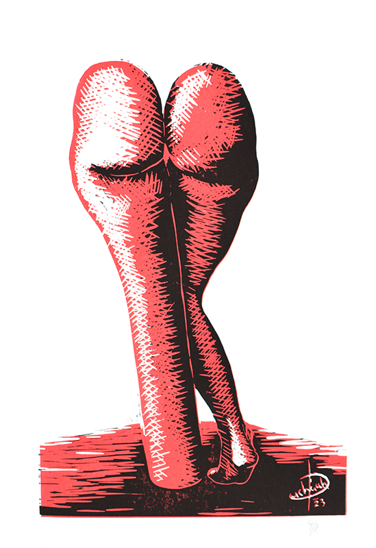 serie ženského aktu zezadu, formát A4